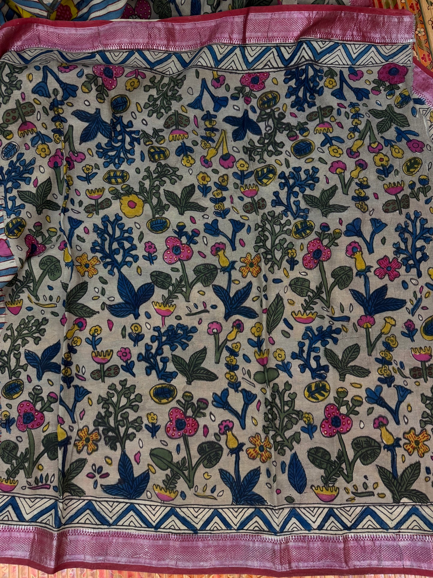 Silkcotton Penkalamkari Saree