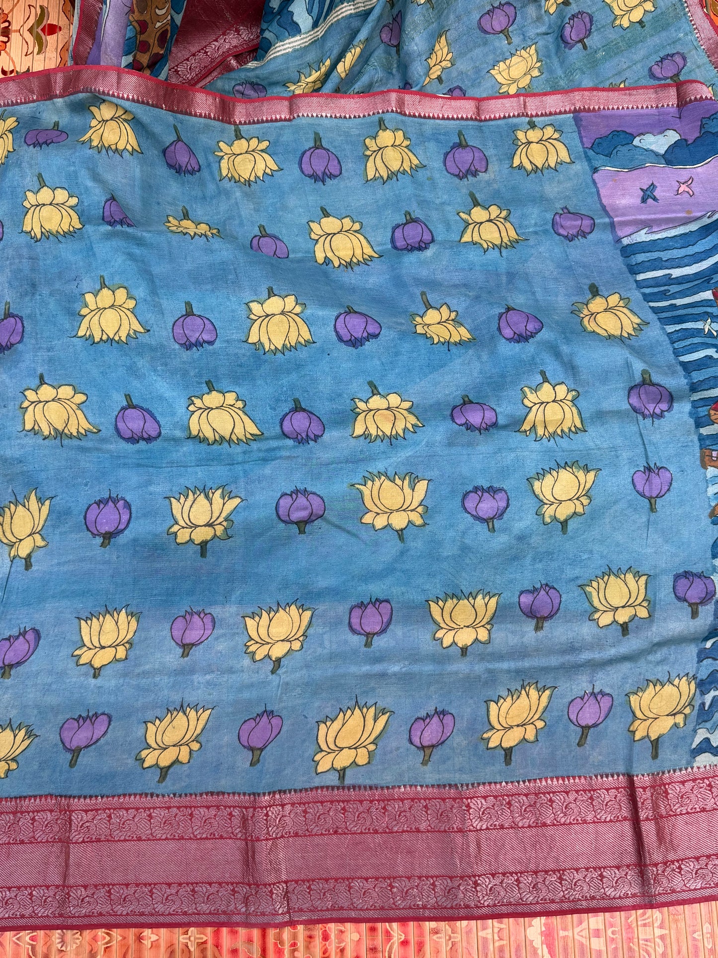 Silkcotton Penkalamkari Saree