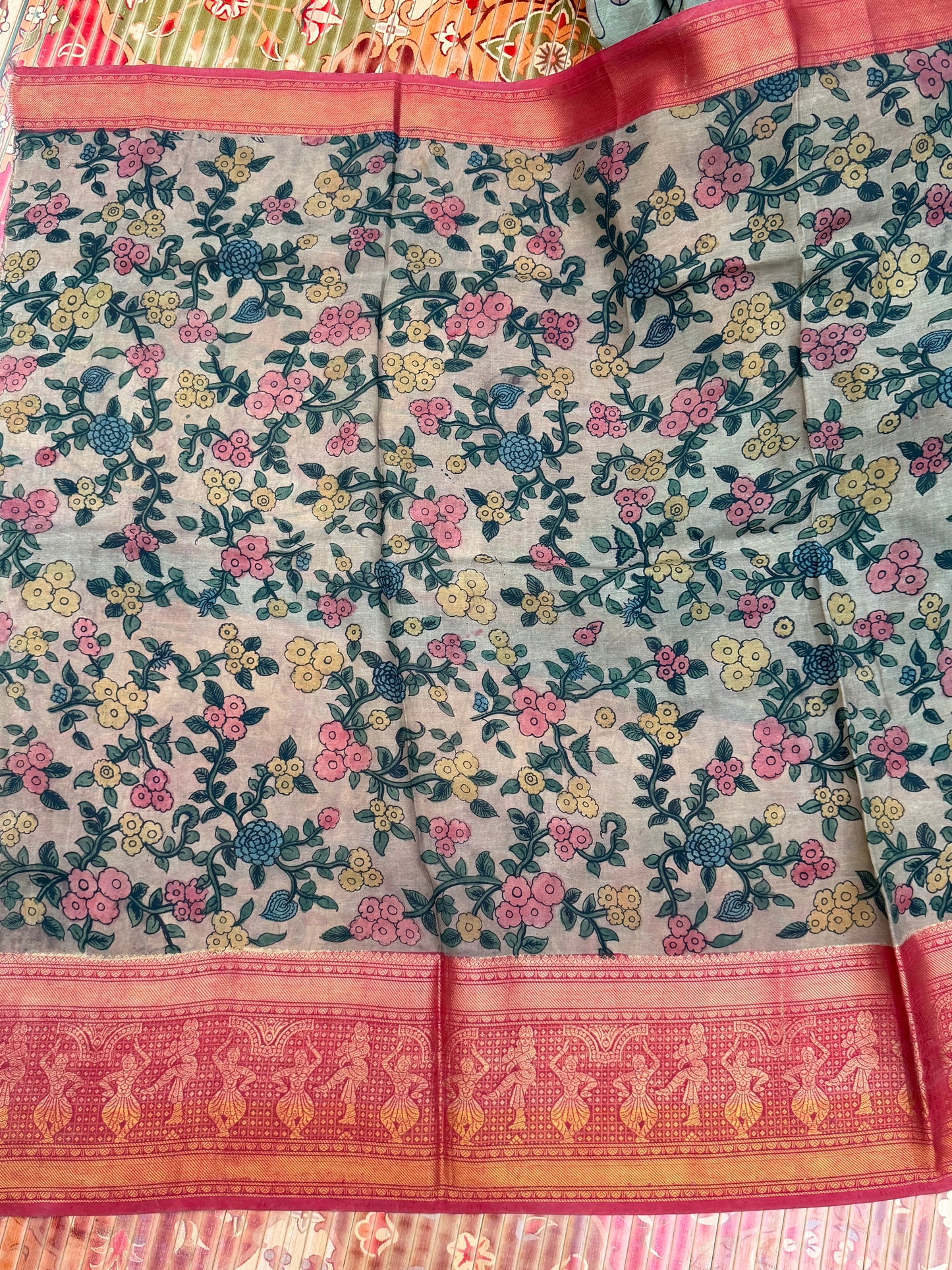 Silkcotton Penkalamkari Saree