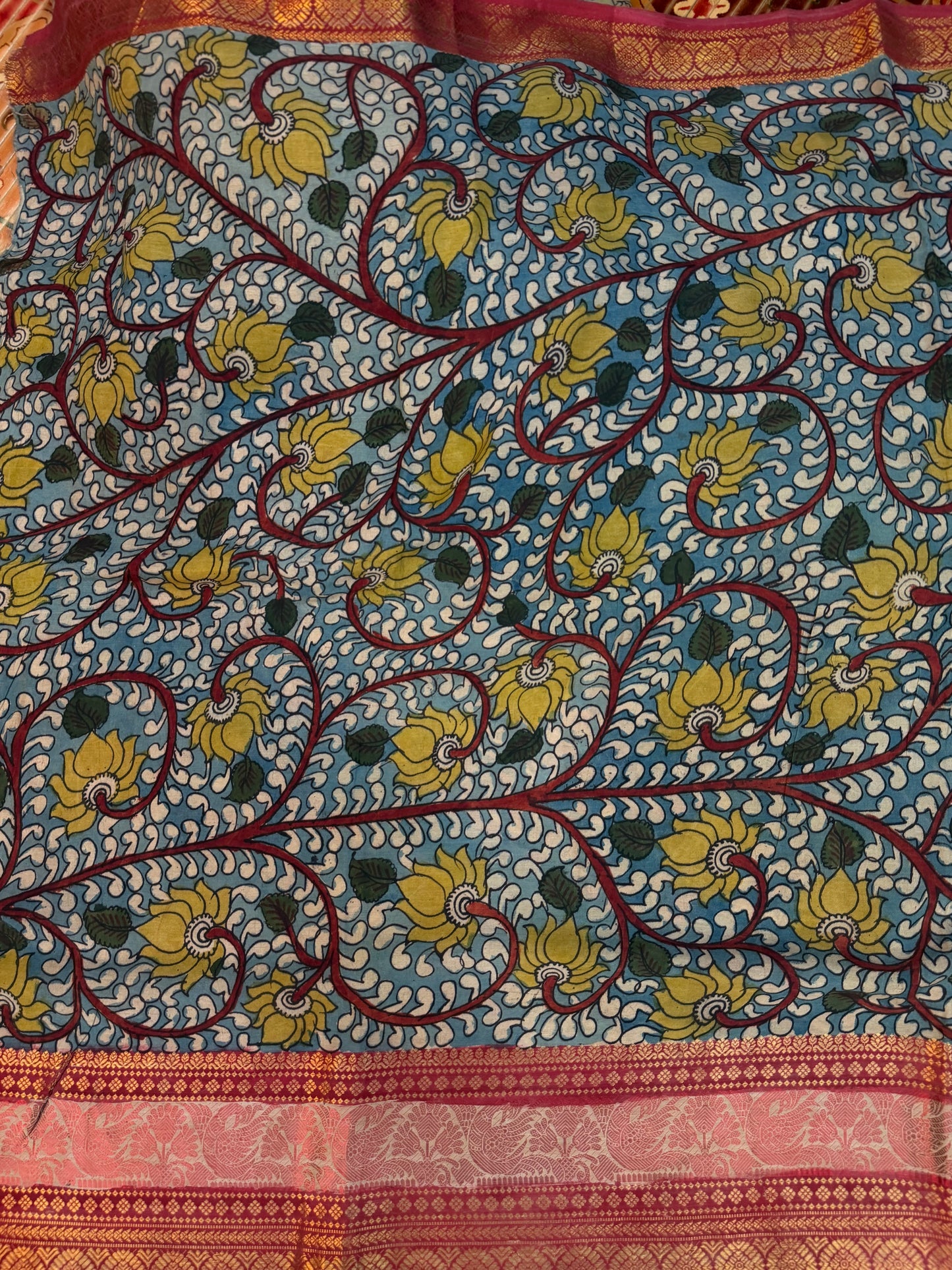 Silkcotton Penkalamkari Saree