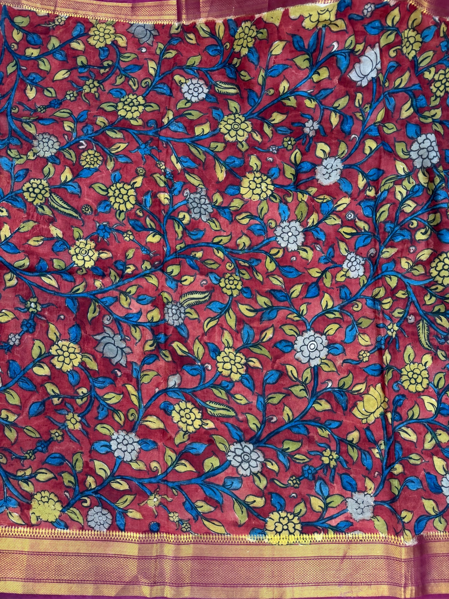 Silkcotton Penkalamkari Saree