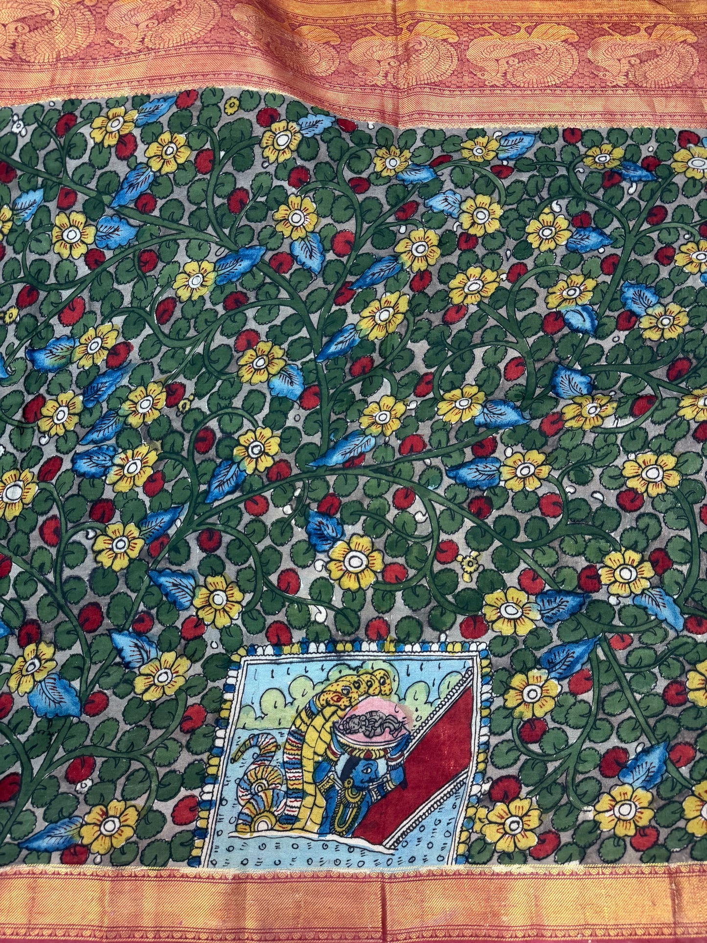 Silkcotton Penkalamkari Saree