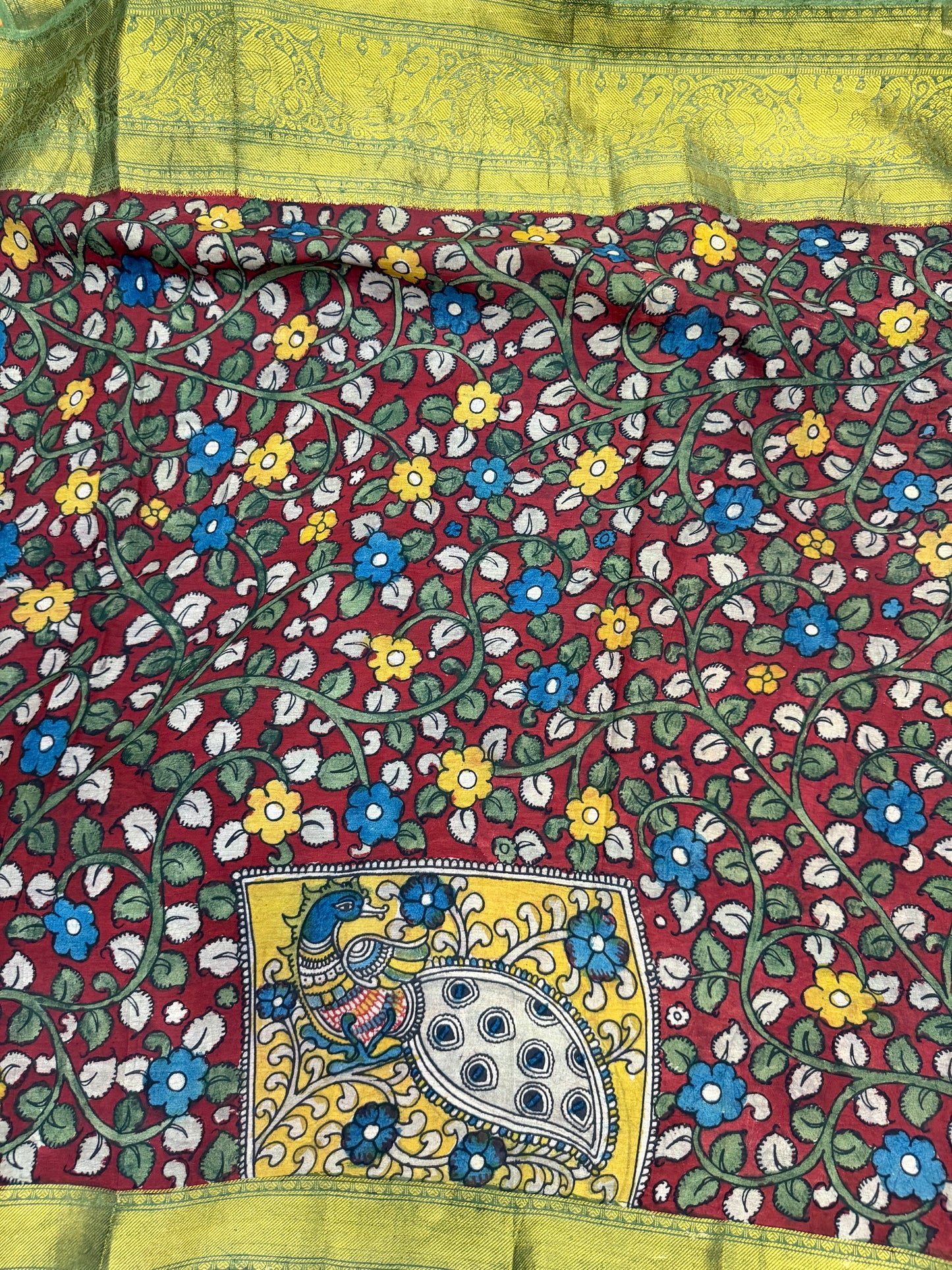 Silkcotton Penkalamkari Saree