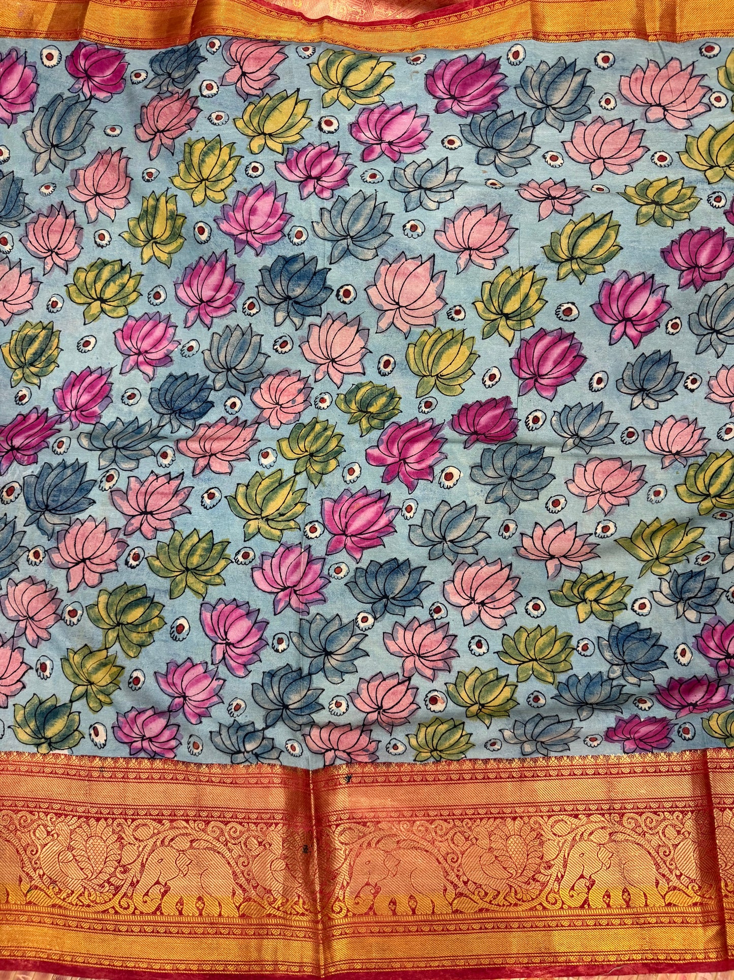 Silkcotton Penkalamkari Saree