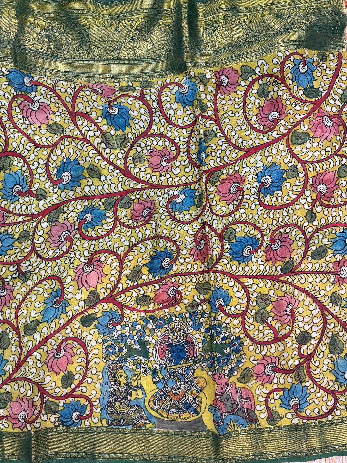 Silkcotton Penkalamkari Saree