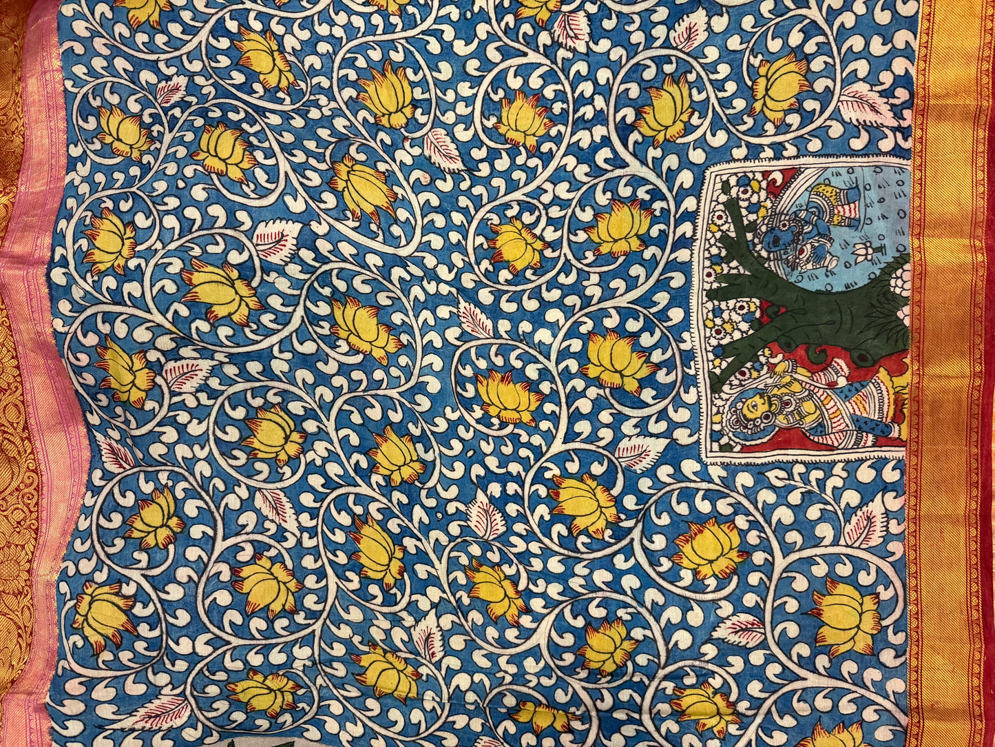 Silkcotton Penkalamkari Saree