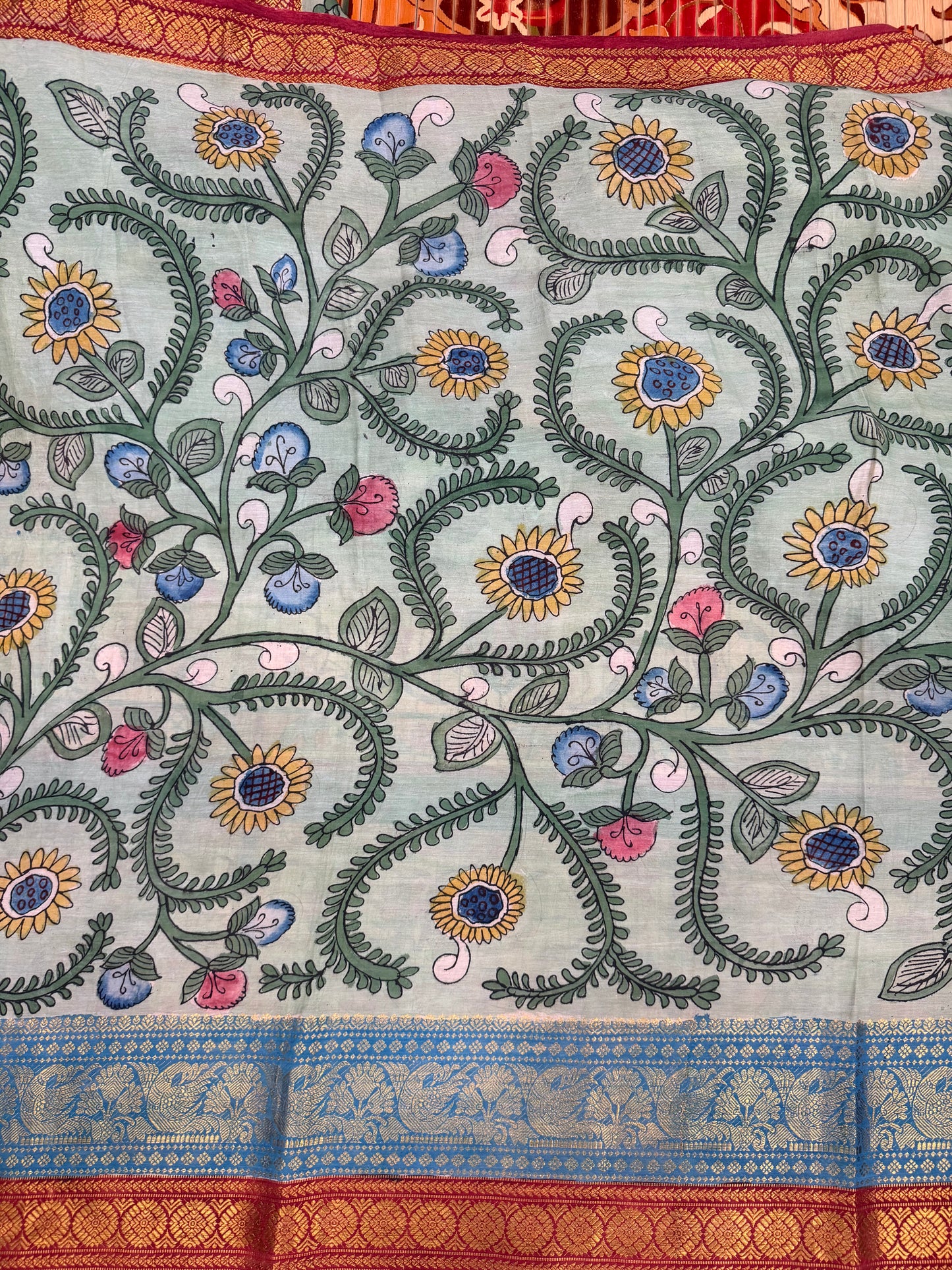 Silkcotton Penkalamkari Saree