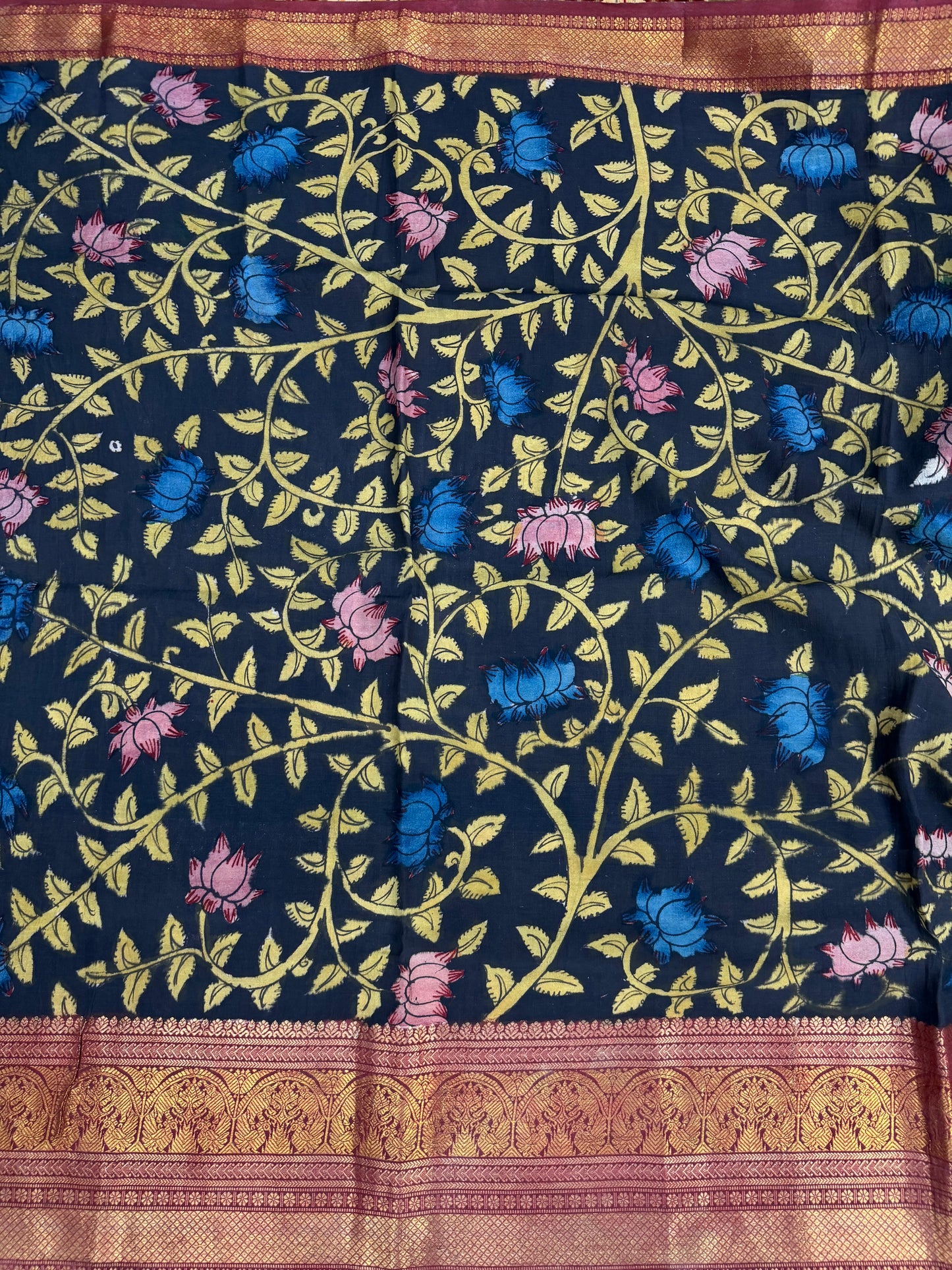 Silkcotton Penkalamkari Saree