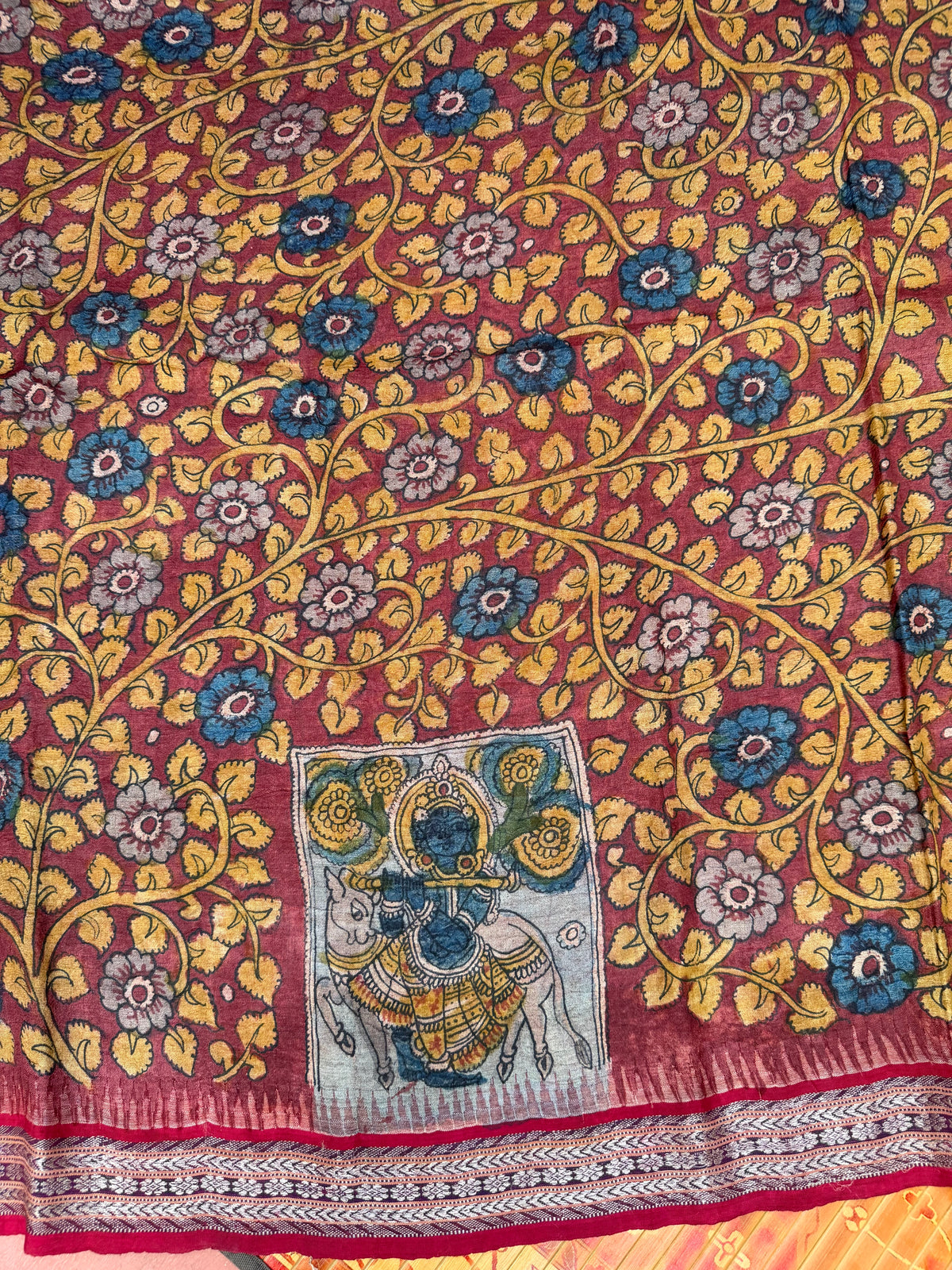 Vidarbha Tussar penkalamkari saree