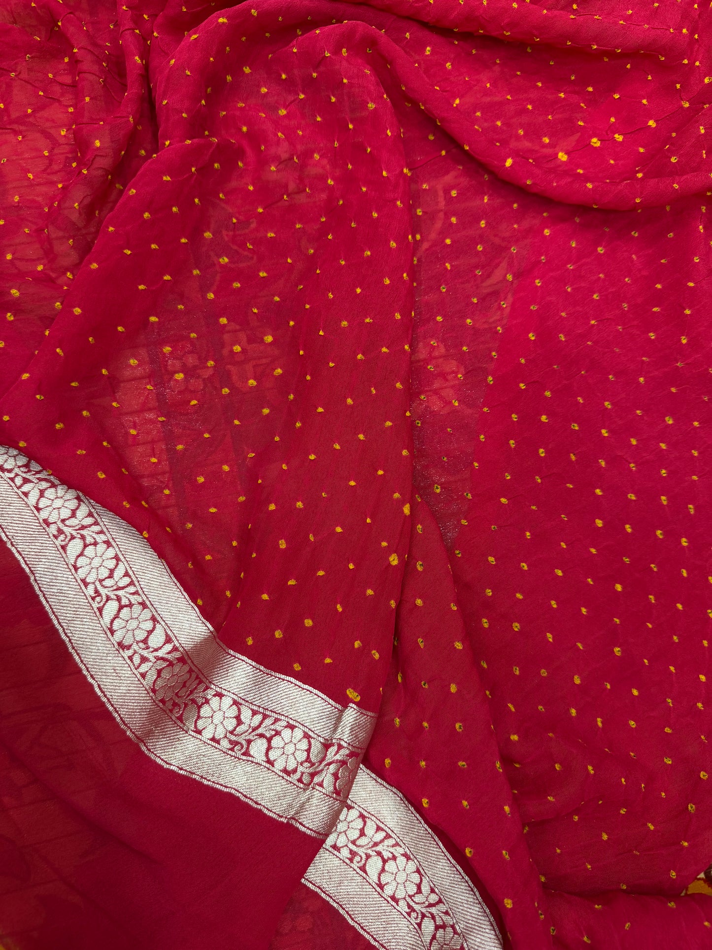 pure silk benaras gerogette saree