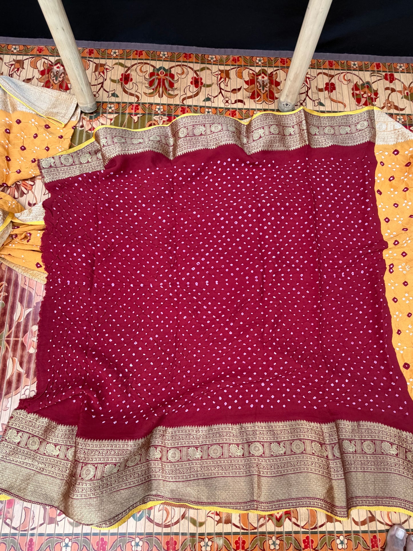 pure silk benaras crepe Bandhini sarees