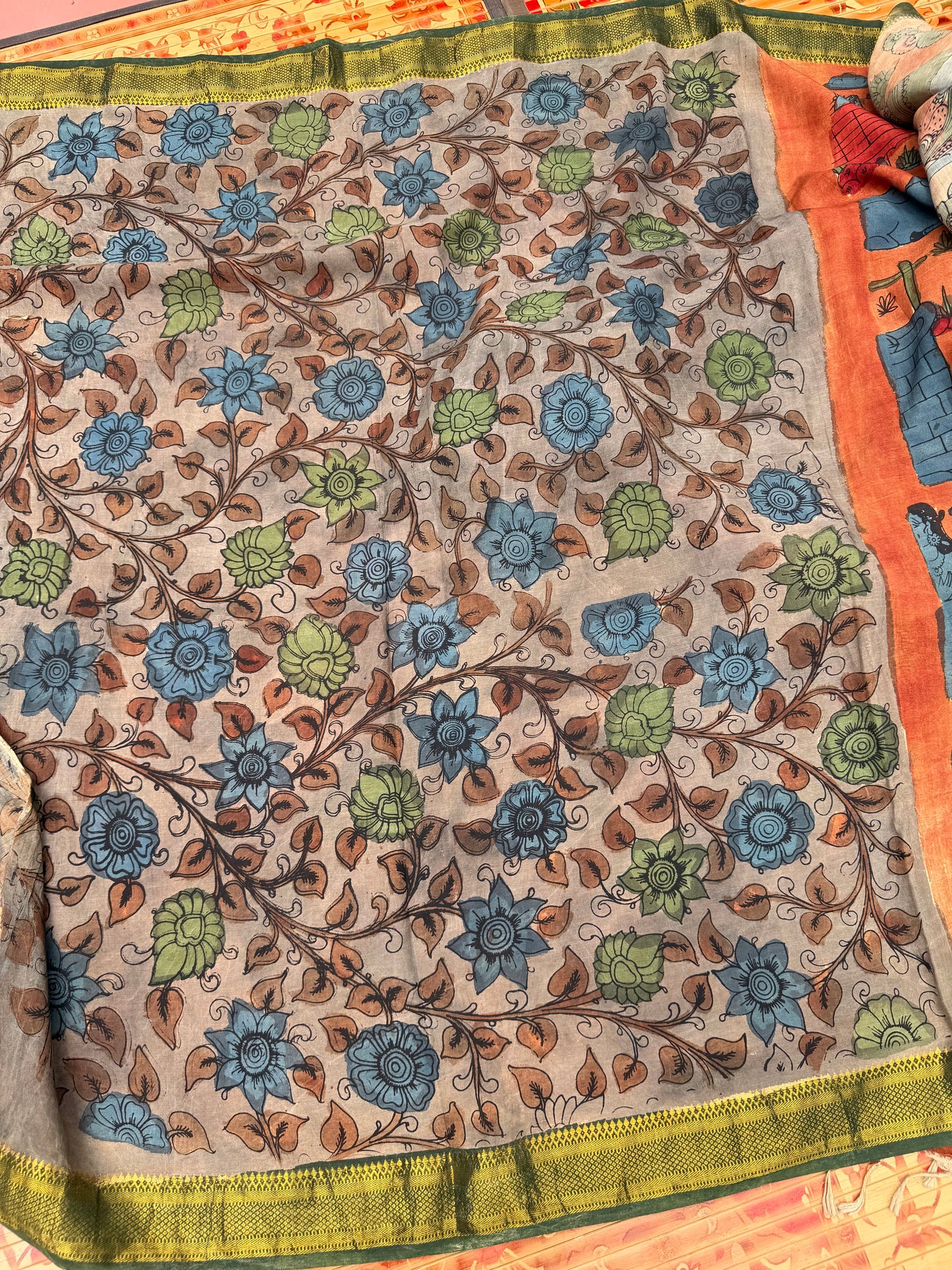 Silkcotton Penkalamkari Saree