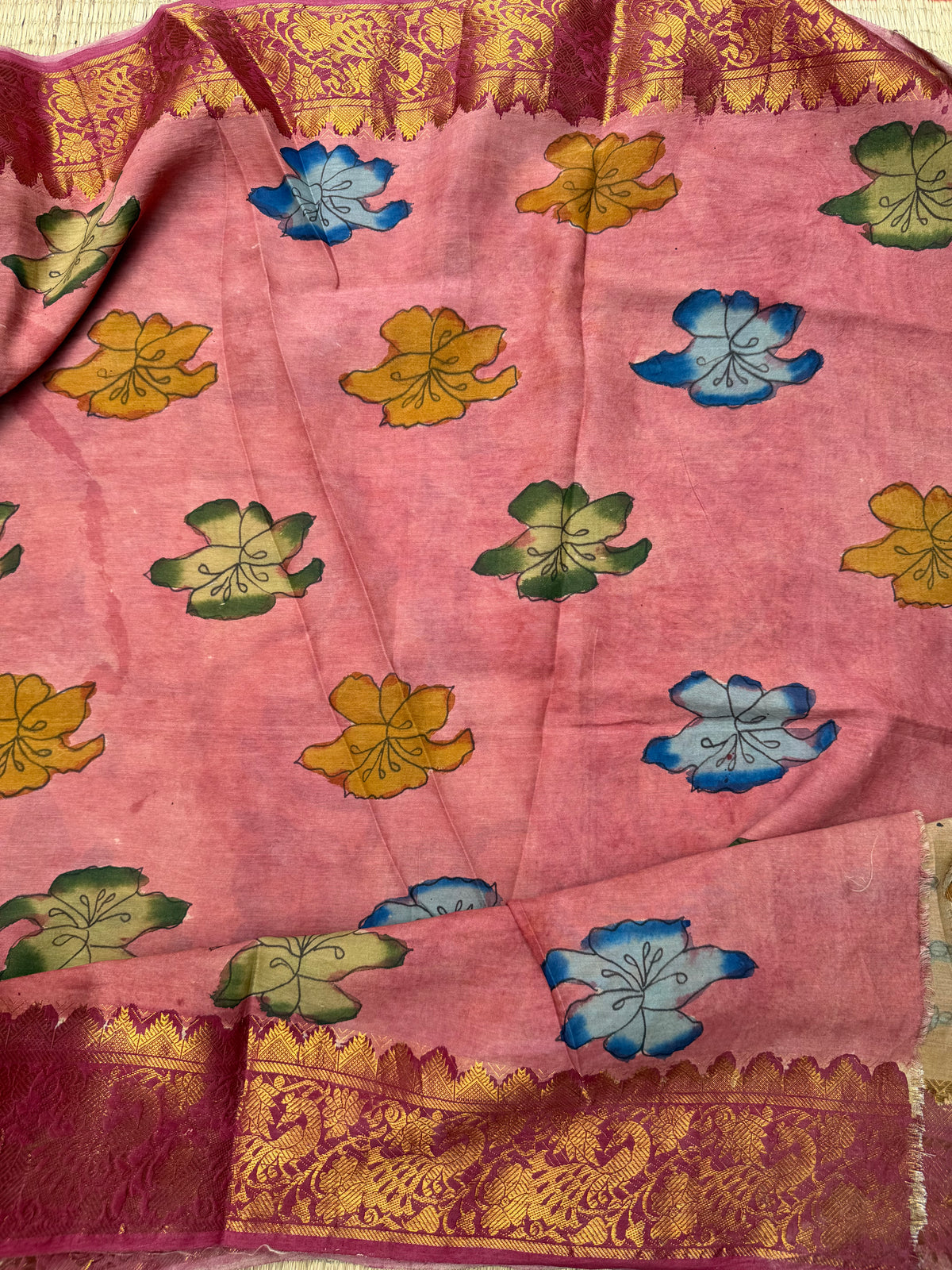 Silkcotton penkalamkari saree