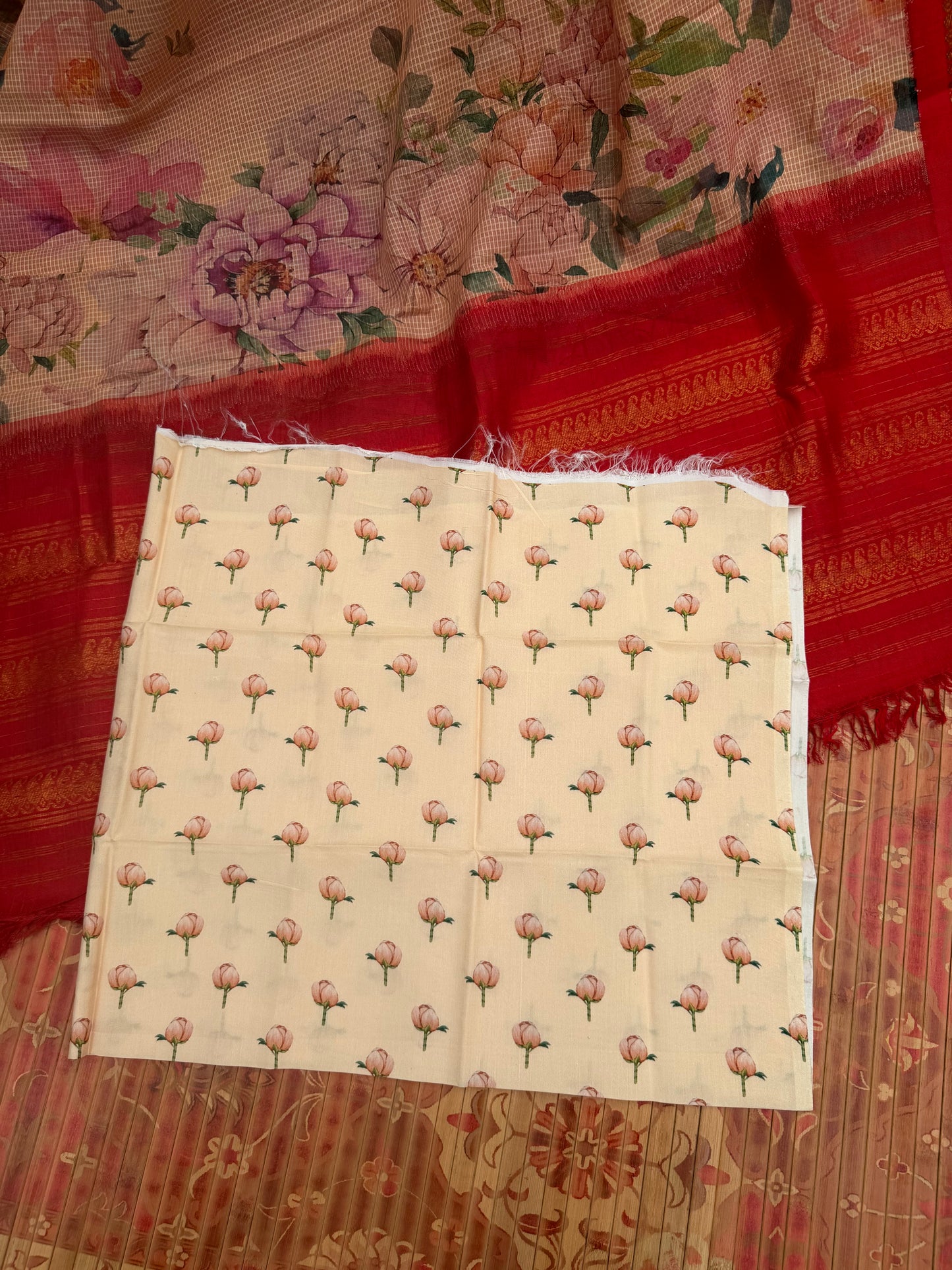 Gadwal cotton with digital print saree