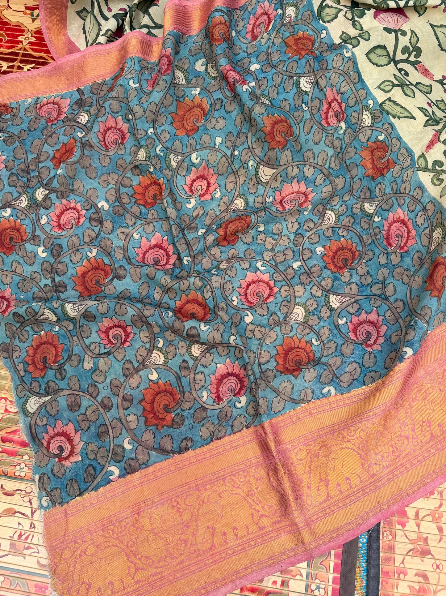Silkcotton Penkalamkari Saree
