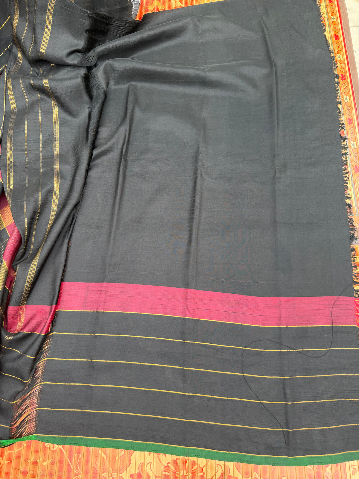 Zariless Kanchi Pattu With Penkalamkari Saree