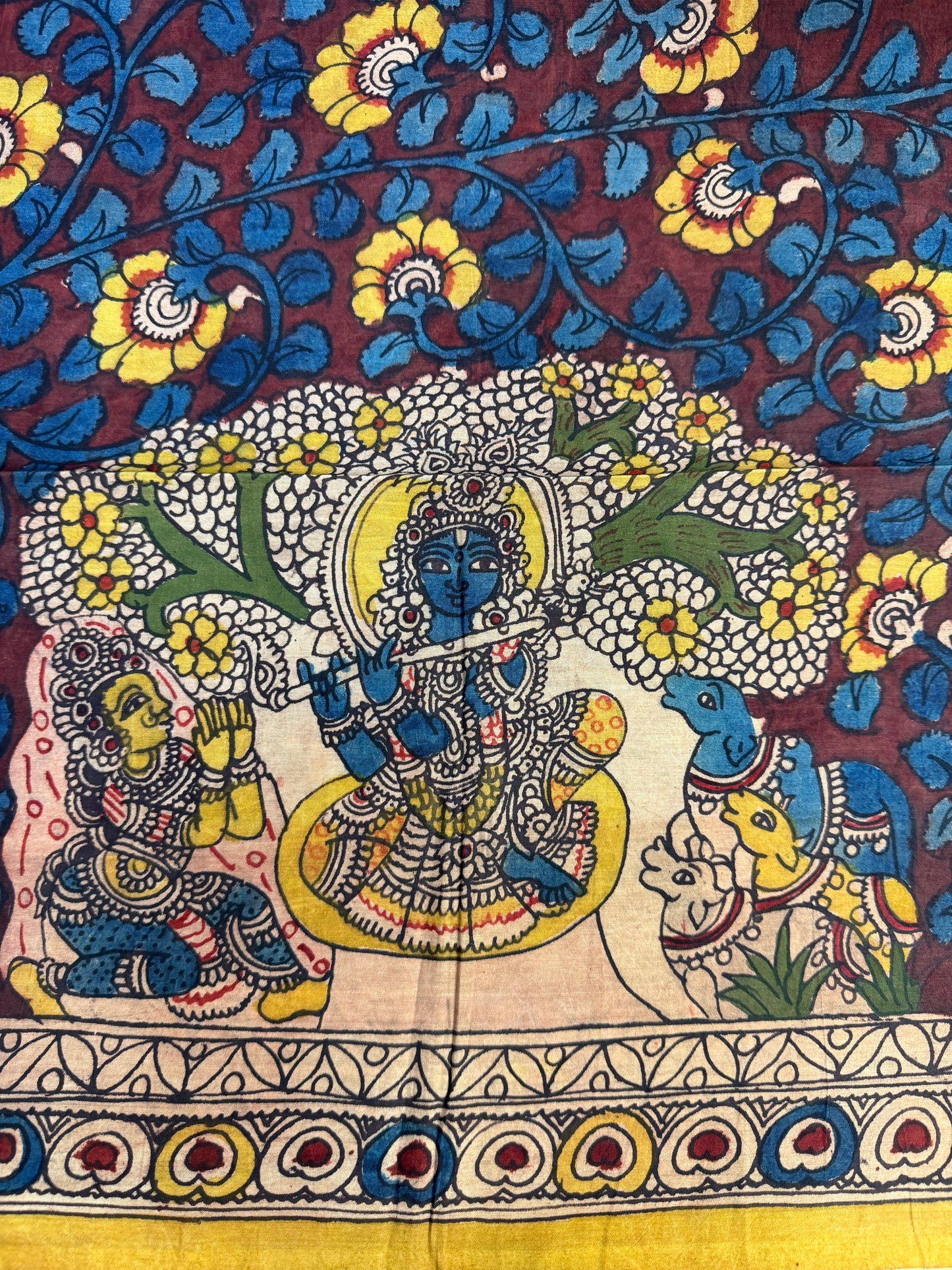 Penkalamkari silkcotton blouse material