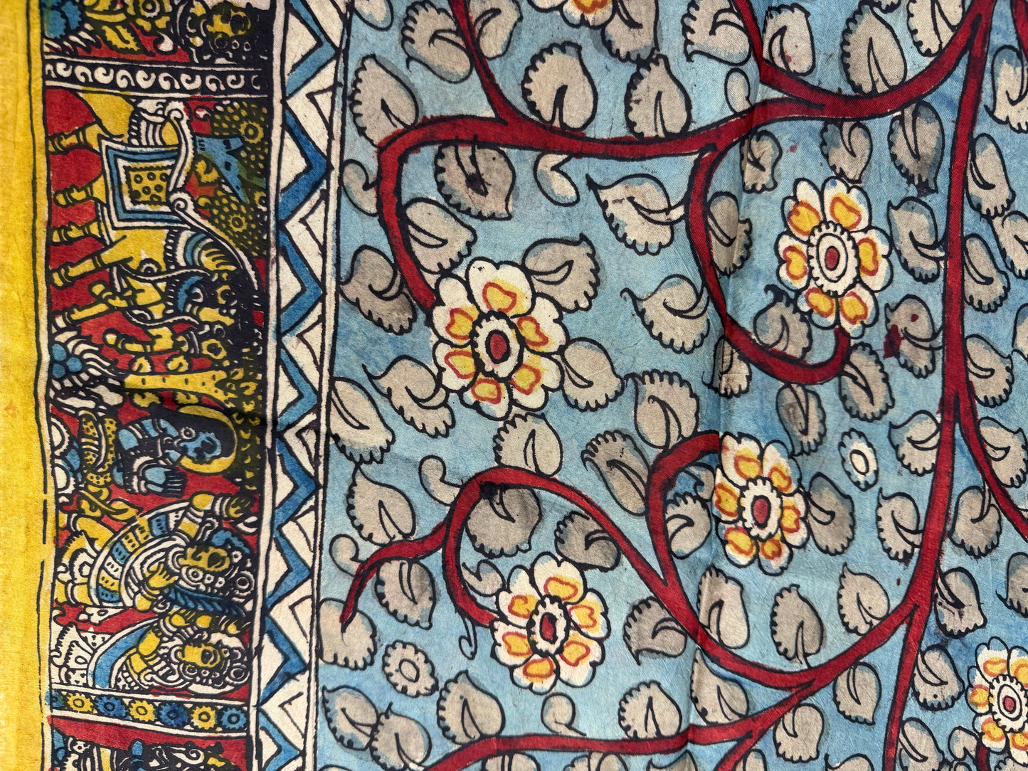 Penkalamkari silkcotton blouse material