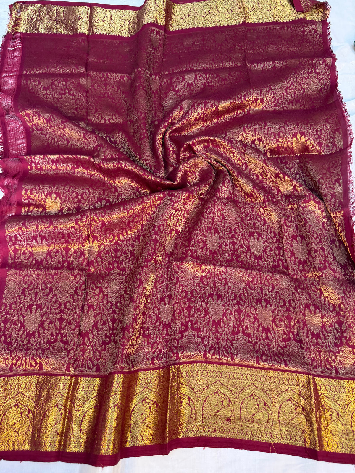 Shibori on pure silk handwoven Kanjeevaram saree
