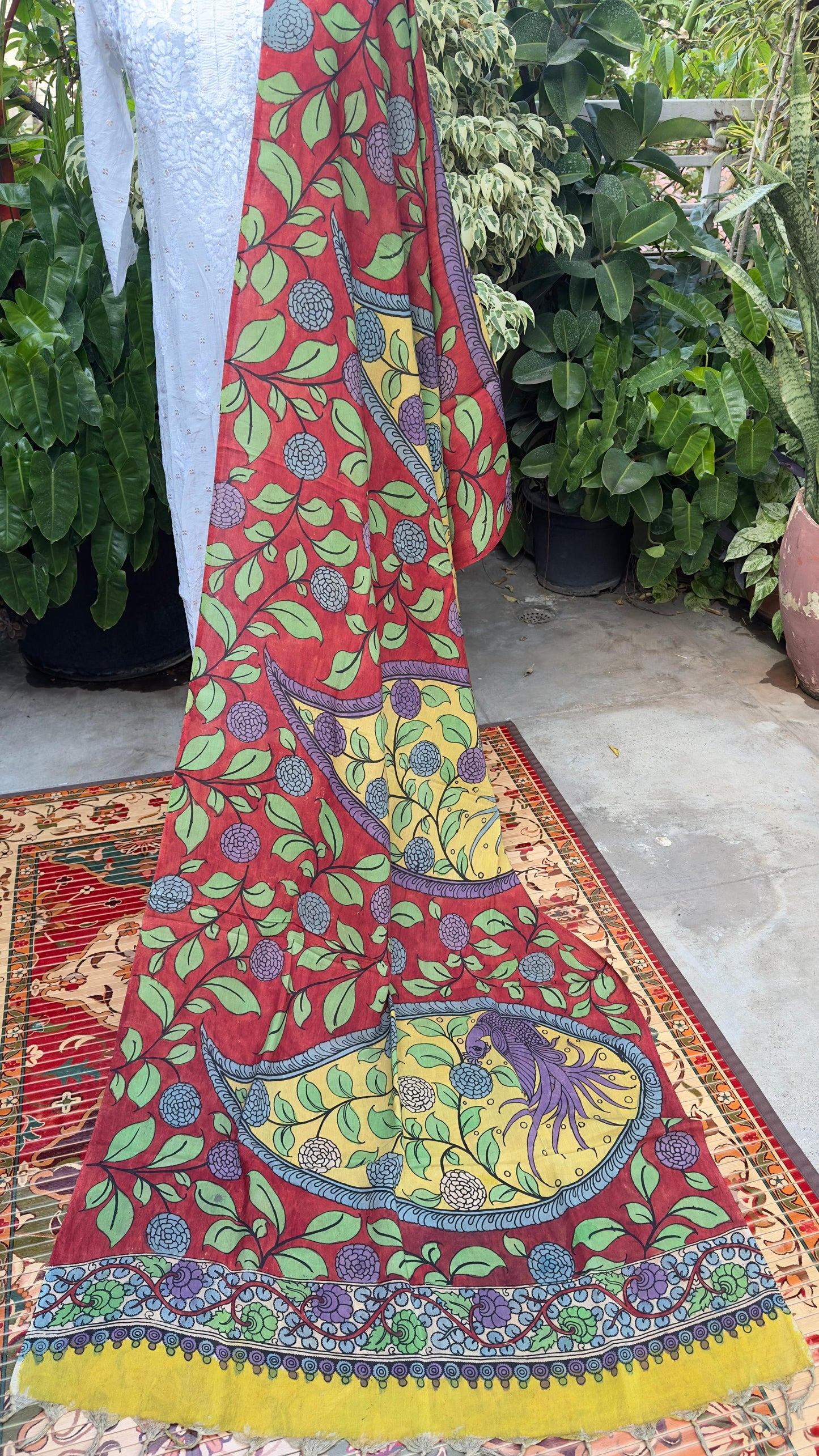 Bangalore Silk Penkalamkari Dupatta