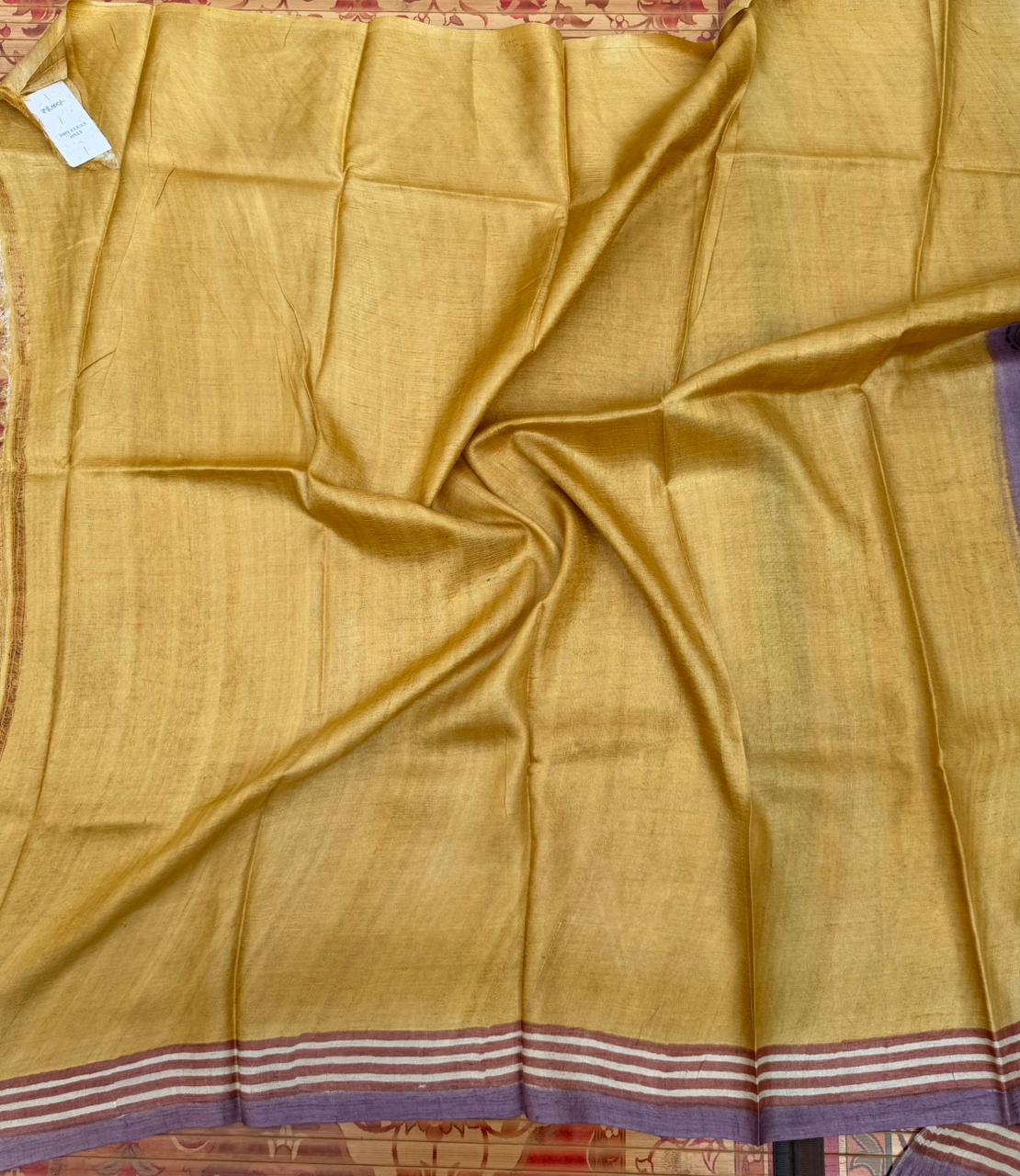 Pure silk tussar with hand block printed sarees