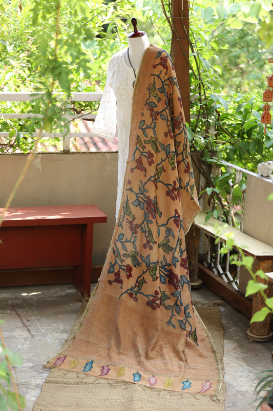 Chikankari X Kalamkari Dupattas