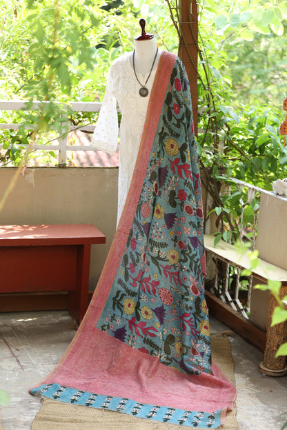 Chikankari X Kalamkari Dupattas