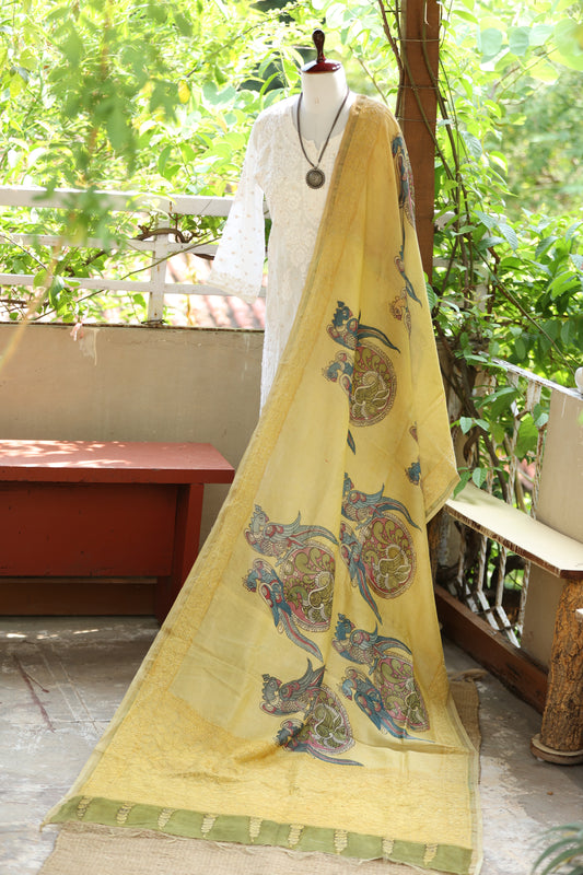 Chikankari X Kalamkari Dupattas