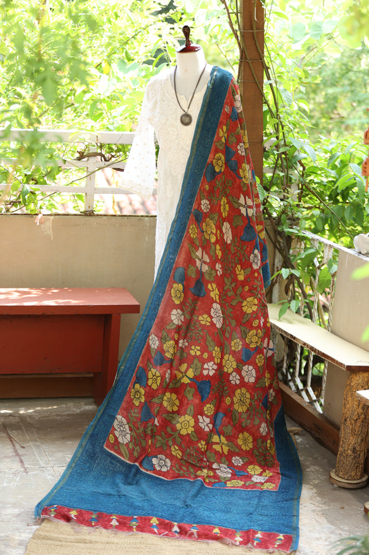 Chikankari X Kalamkari Dupattas