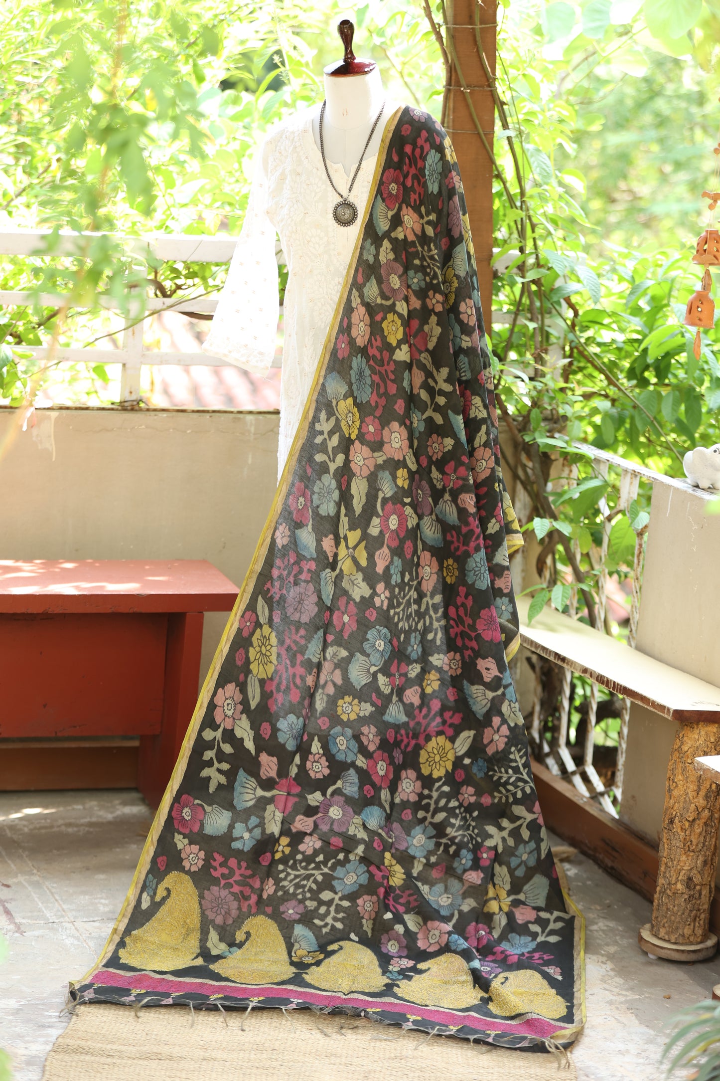 Chikankari X Kalamkari Dupattas