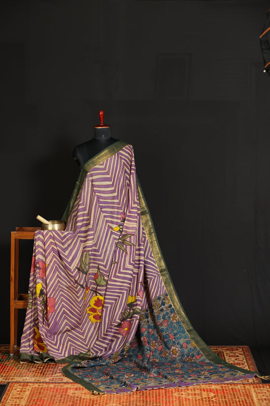 Contemporary Silkcotton Penkalamkari sarees