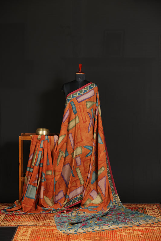 Contemporary Silkcotton Penkalamkari sarees