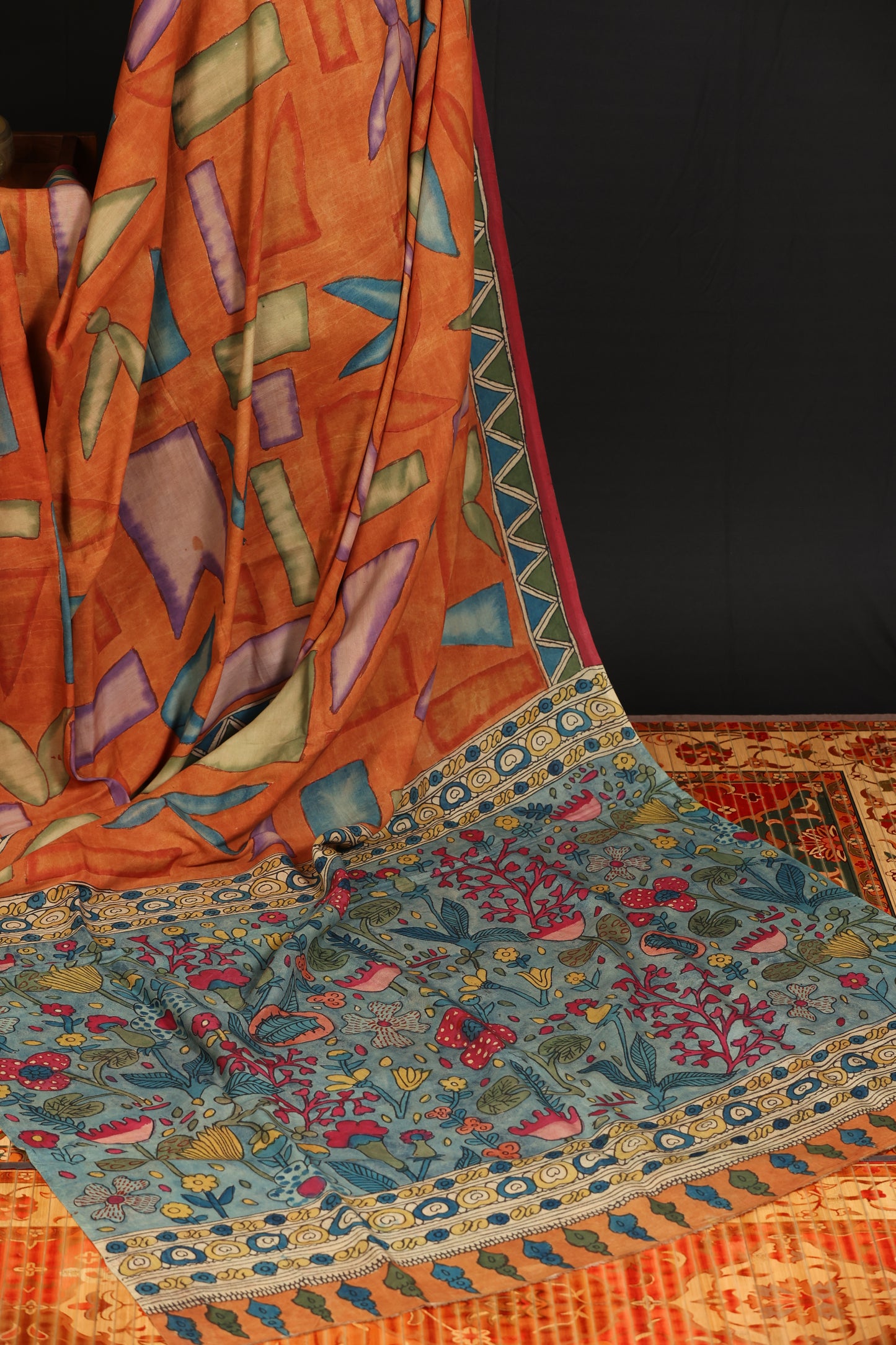 Contemporary Silkcotton Penkalamkari sarees