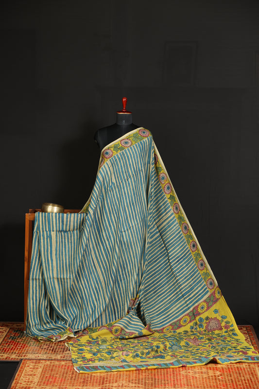 Contemporary Silkcotton Penkalamkari sarees
