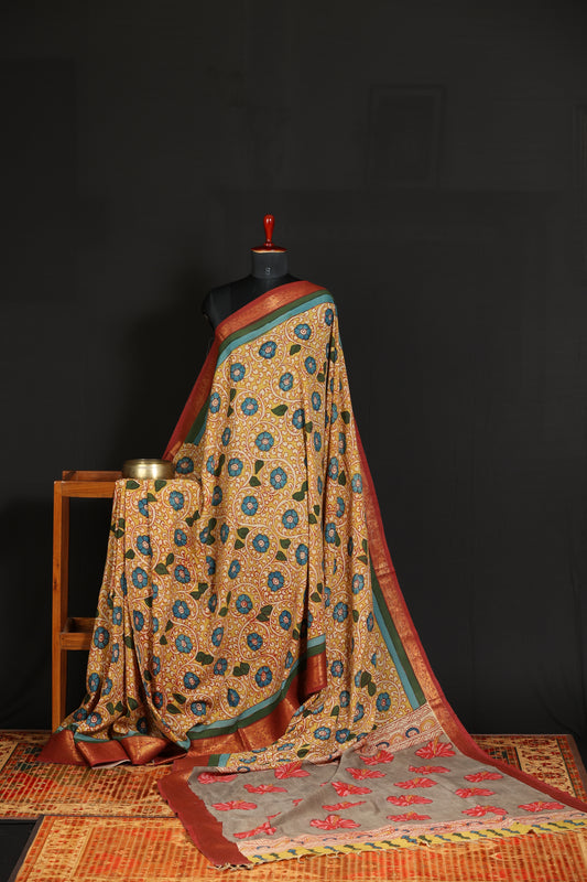 Silkcotton Penkalamkari sarees