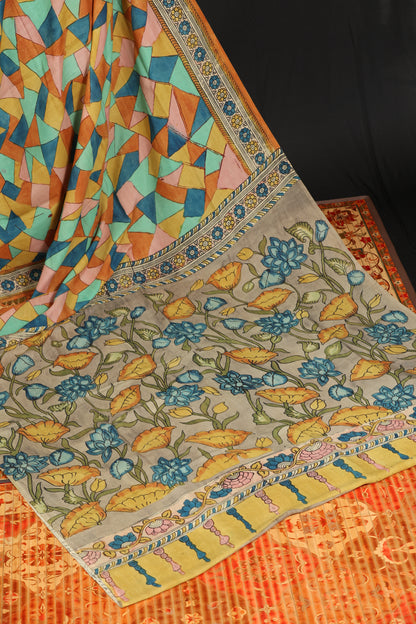 Contemporary Silkcotton Penkalamkari sarees