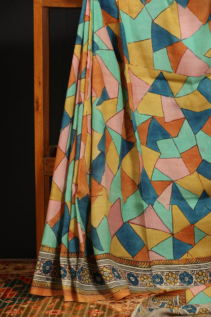 Contemporary Silkcotton Penkalamkari sarees