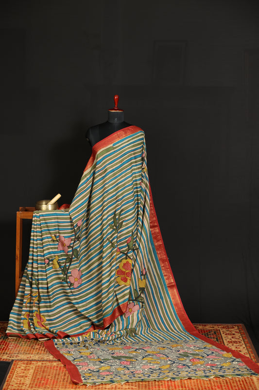Contemporary Silkcotton Penkalamkari sarees