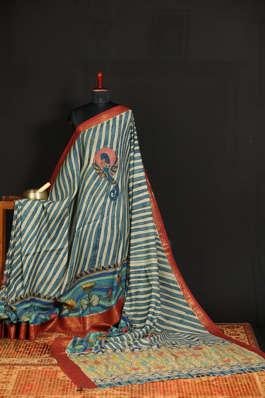 Contemporary Silkcotton Penkalamkari sarees