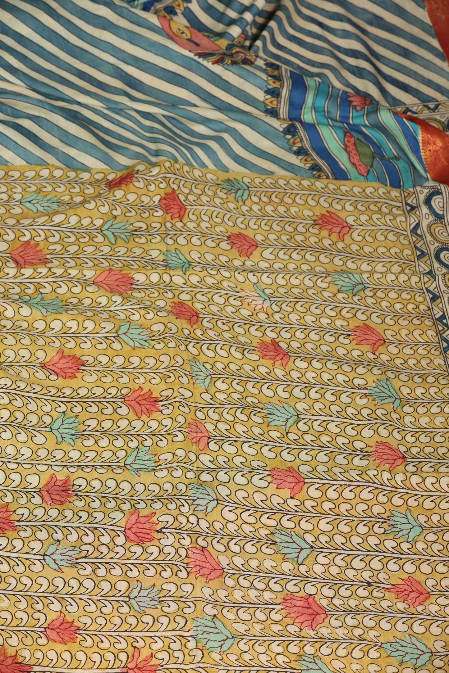 Contemporary Silkcotton Penkalamkari sarees