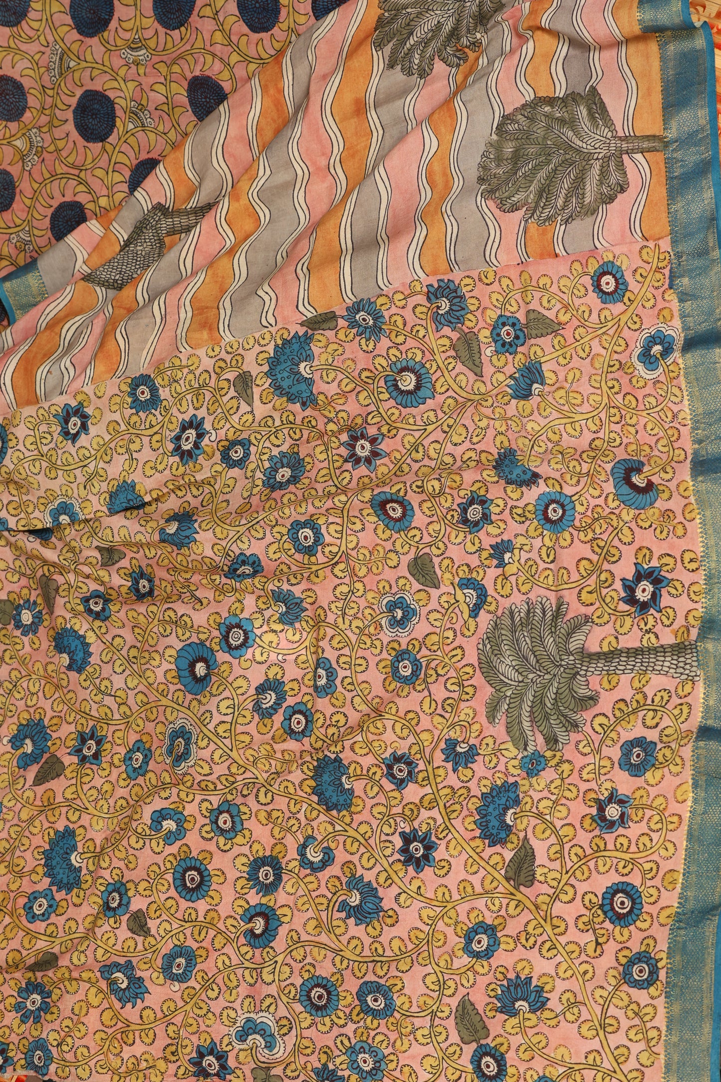 Contemporary Silkcotton Penkalamkari sarees