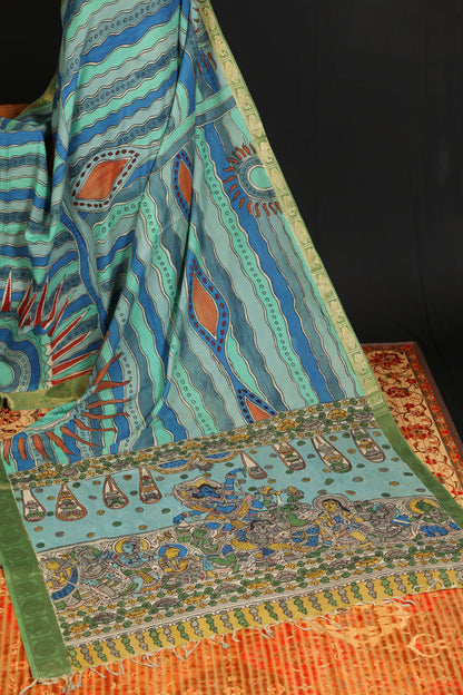 Contemporary Silkcotton Penkalamkari sarees