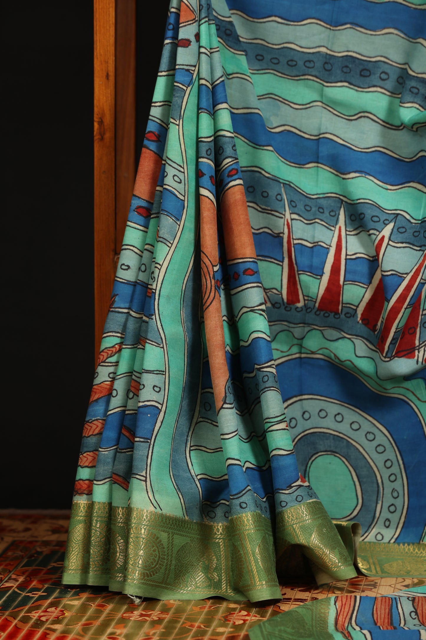 Contemporary Silkcotton Penkalamkari sarees