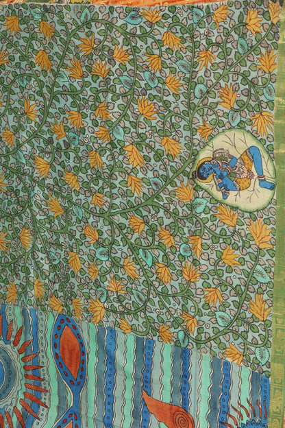 Contemporary Silkcotton Penkalamkari sarees
