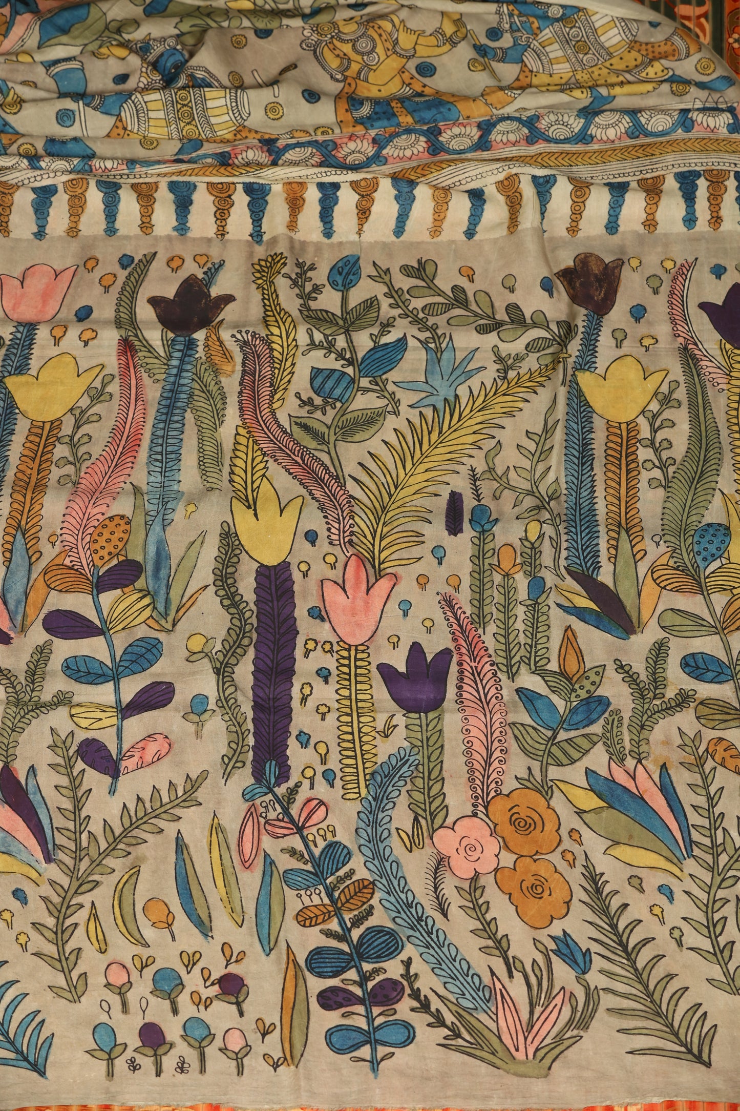Contemporary Silkcotton Penkalamkari sarees