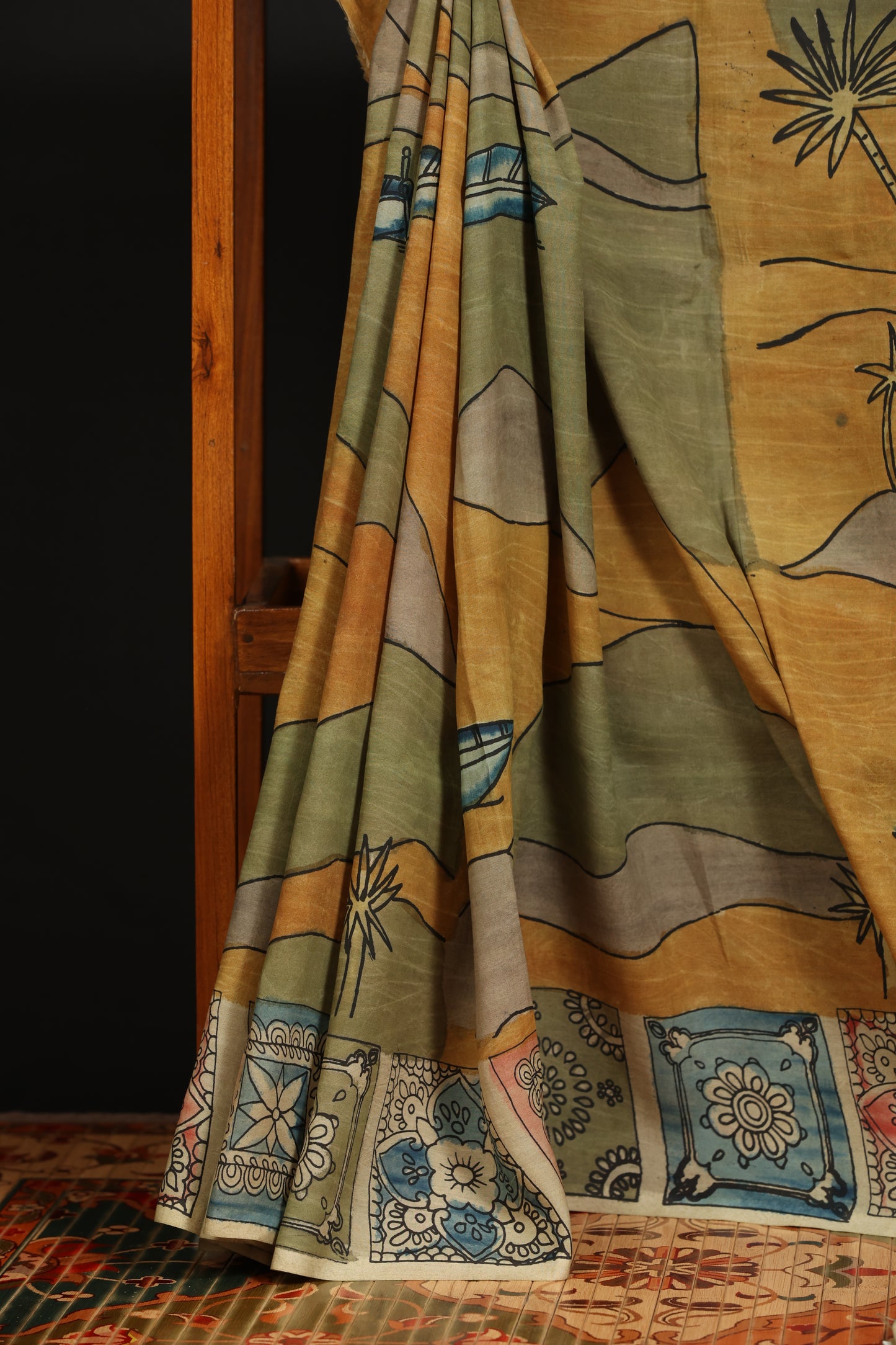 Contemporary Silkcotton Penkalamkari sarees