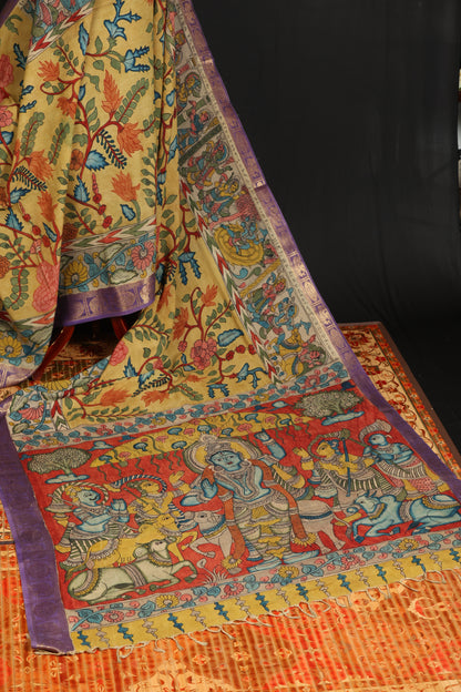 Silkcotton Penkalamkari sarees
