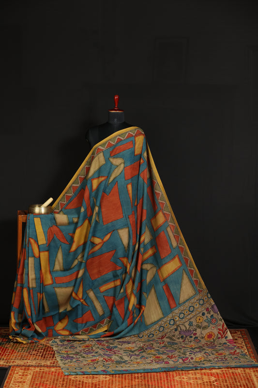 Contemporary Silkcotton Penkalamkari sarees