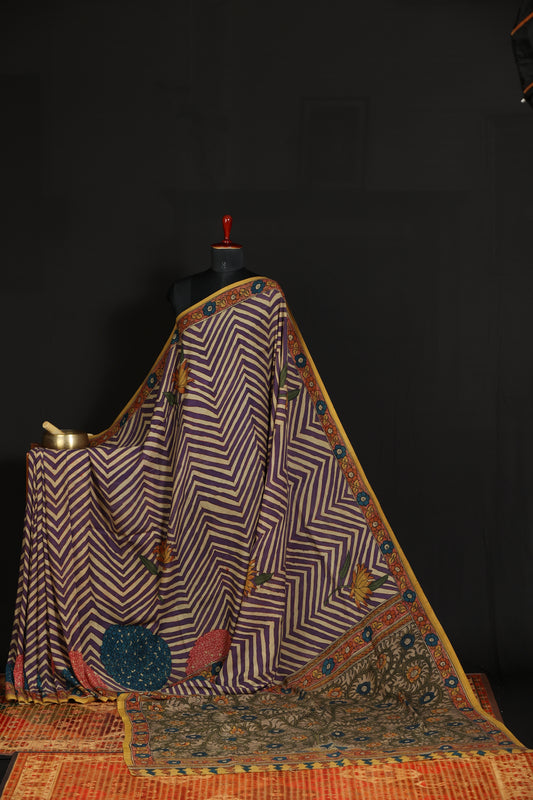 Contemporary Silkcotton Penkalamkari sarees