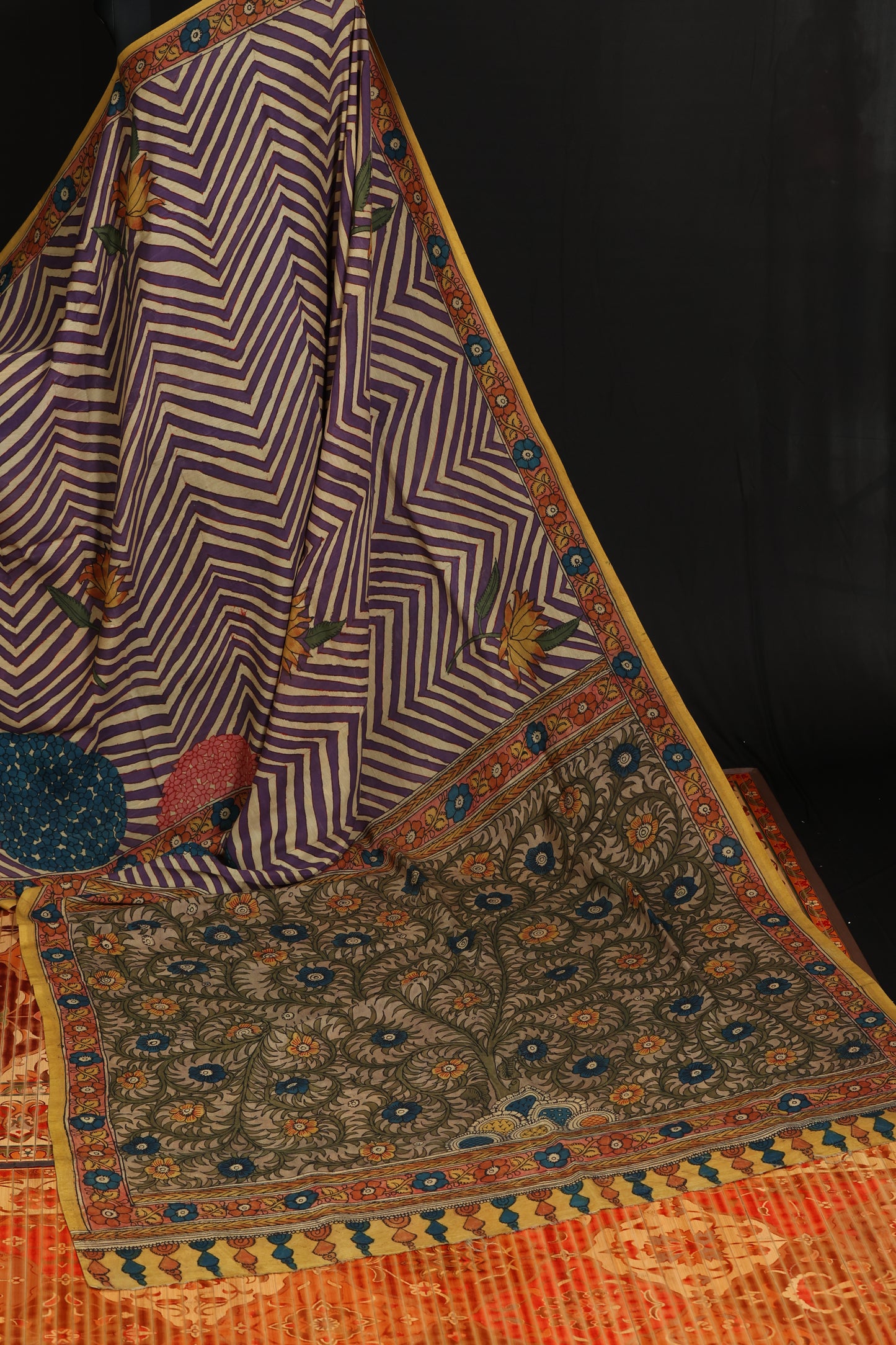 Contemporary Silkcotton Penkalamkari sarees